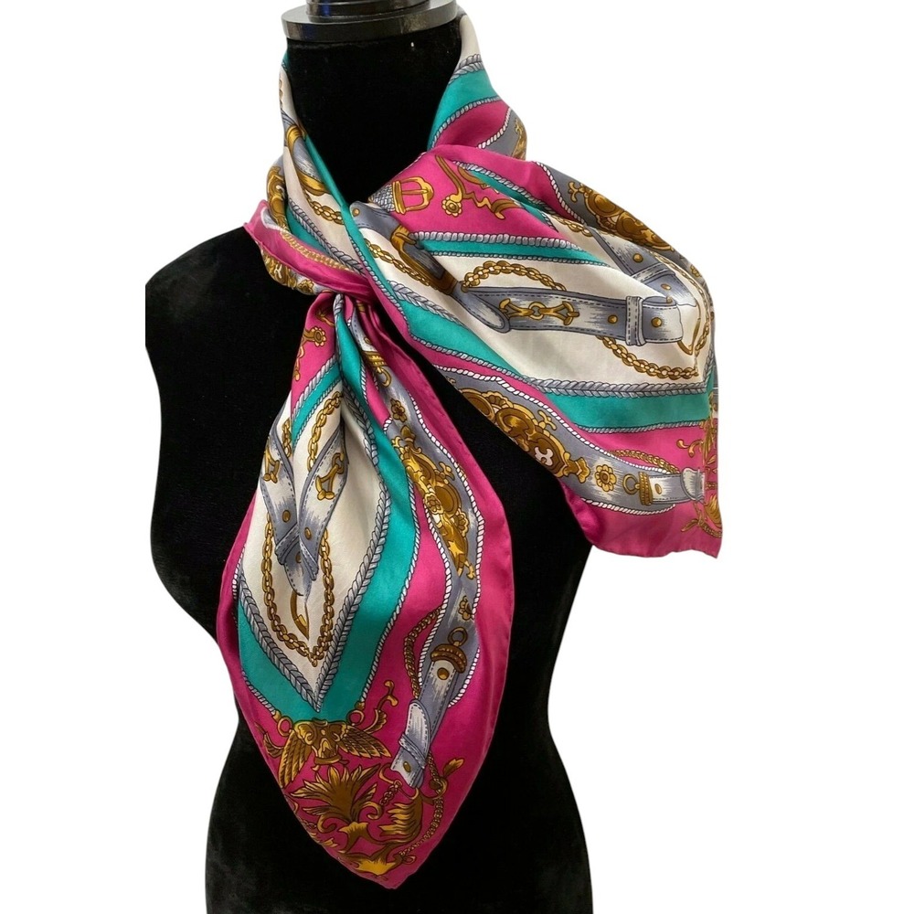 Specialty House Womens Square Scarf Hand Rolled One Size Multicolor Artisan Silk